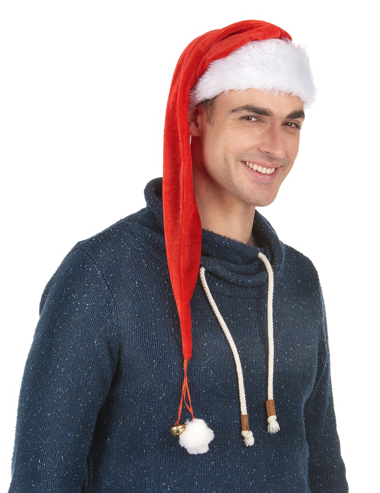 Dlouhá vánoční čepice pro dospělé se zvonkem