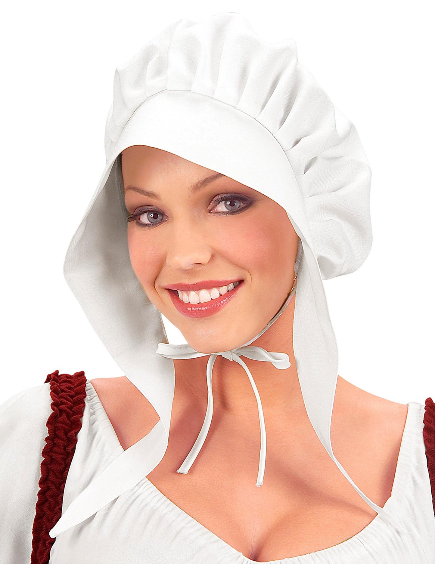 Dámský bílý klobouk pro služebnou