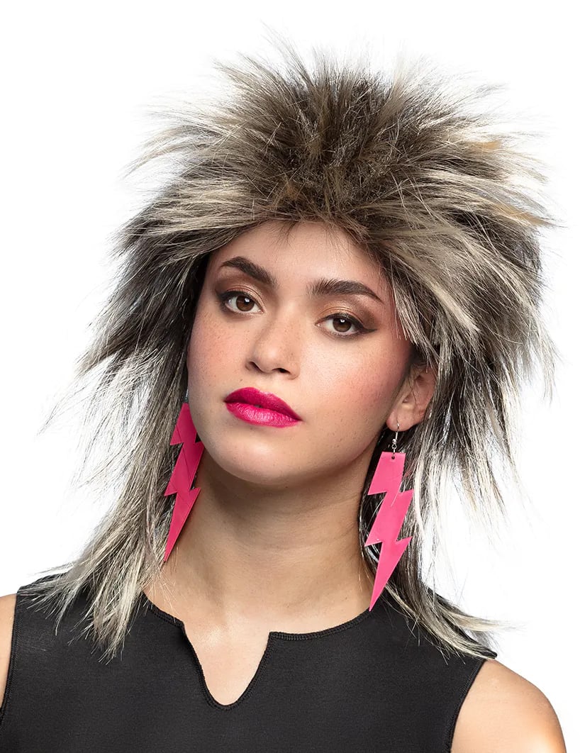 Náušnice s bleskem pro dospělé v neonově růžovém provedení