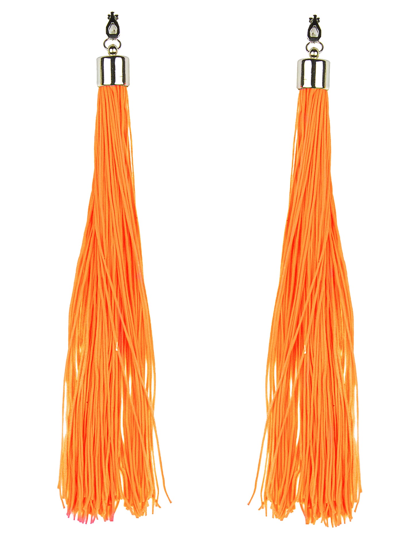 Náušnice s neonově oranžovými třásněmi pro dospělé