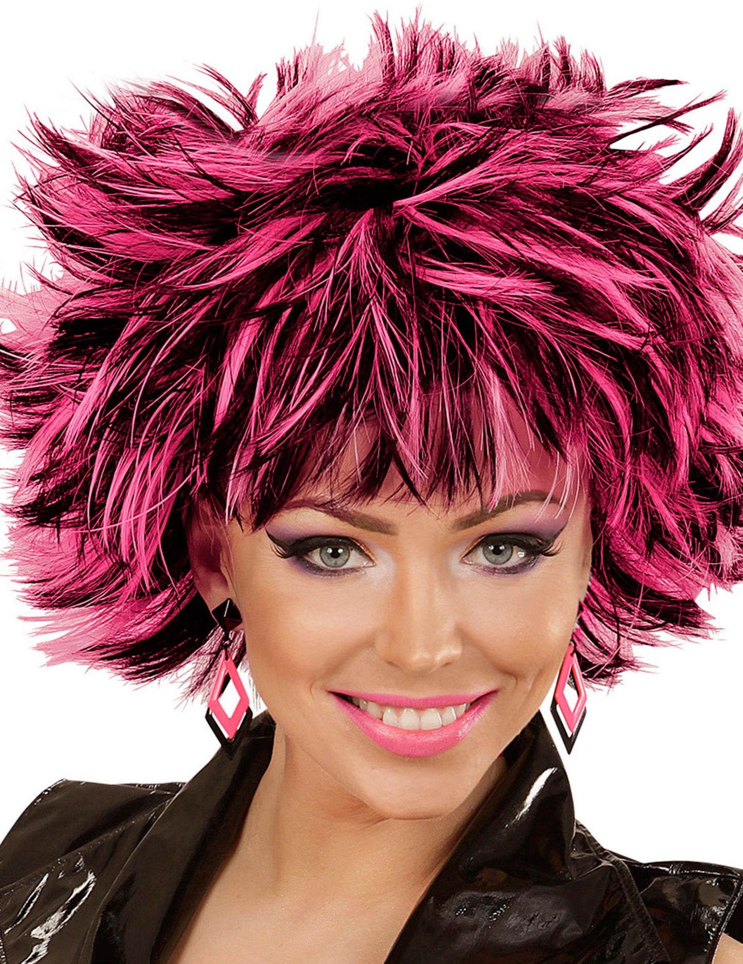 Dámské náušnice s černými a růžovými diamanty