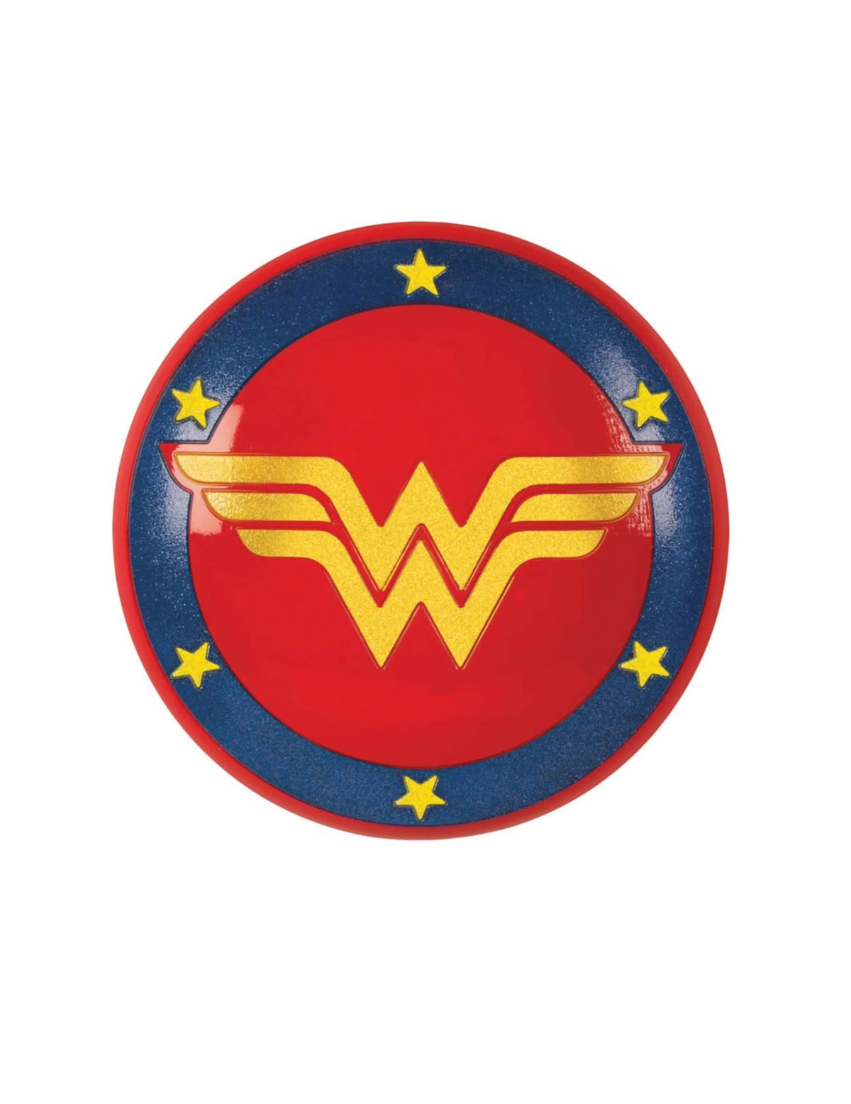 PVC štít Wonder Woman Super Hero Girls™ pro dítě červená modrá a žlutá s zlatá logem