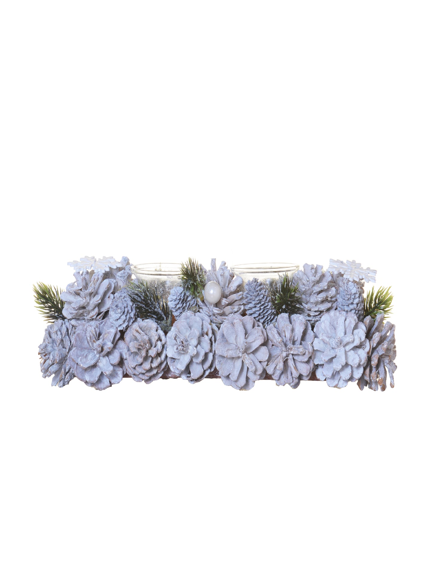 Středový díl 2 matné kuželové nástavce na čajové svíčky 30 cm vánoční dekorace