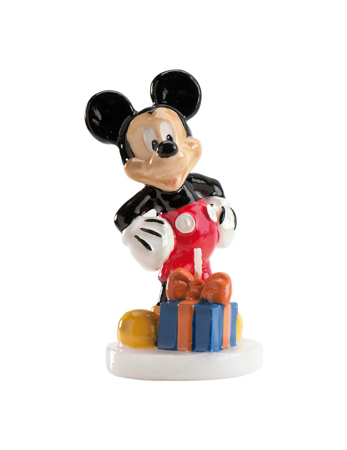 Narozeninová svíčka Mickey Mouse Disney s modrým dárkem a červené šortky