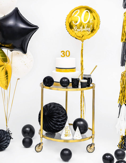 Mise en situation de la boule en papier alvéolé noir