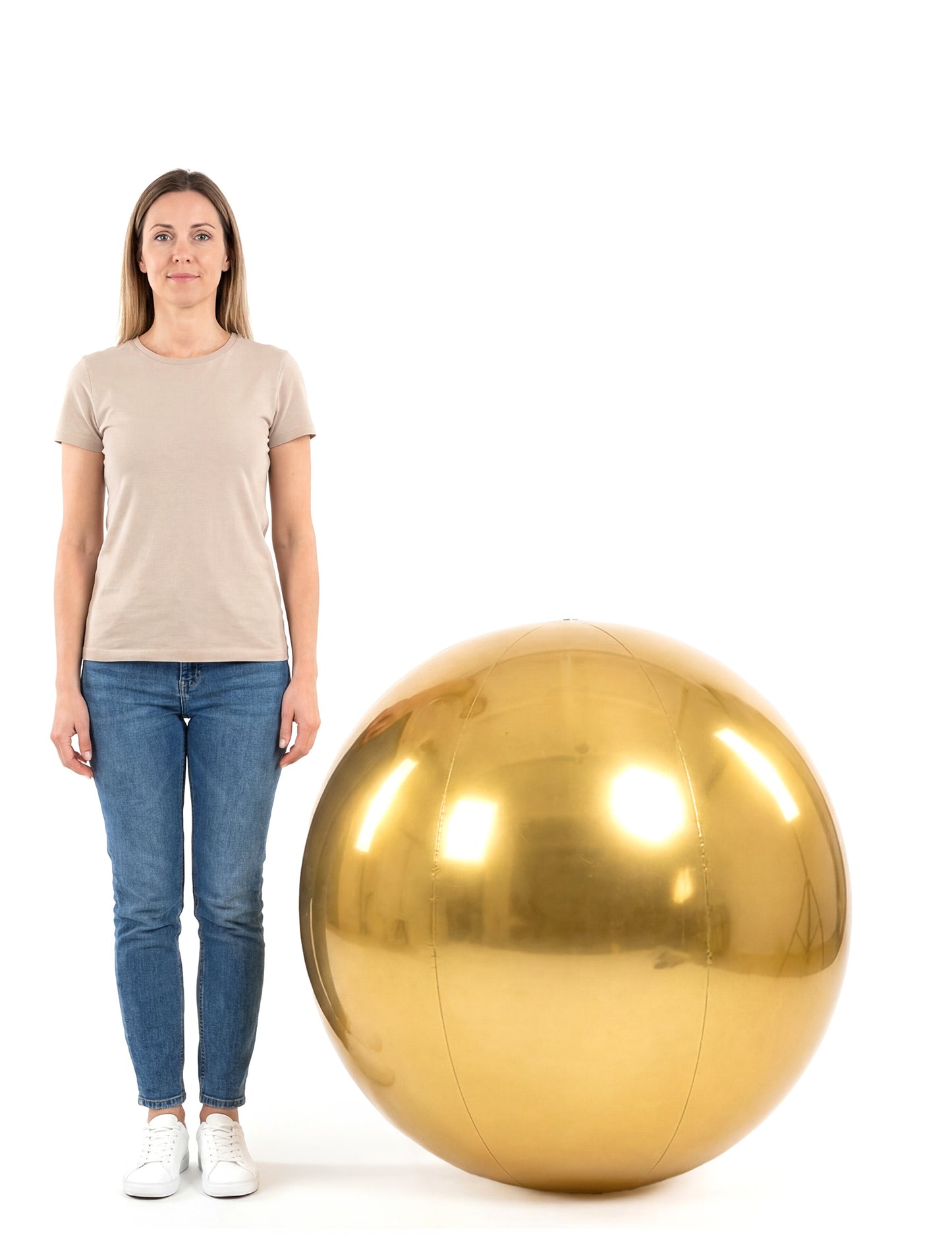 Nafukovacia zlatá zrkadlová guľa 90 cm