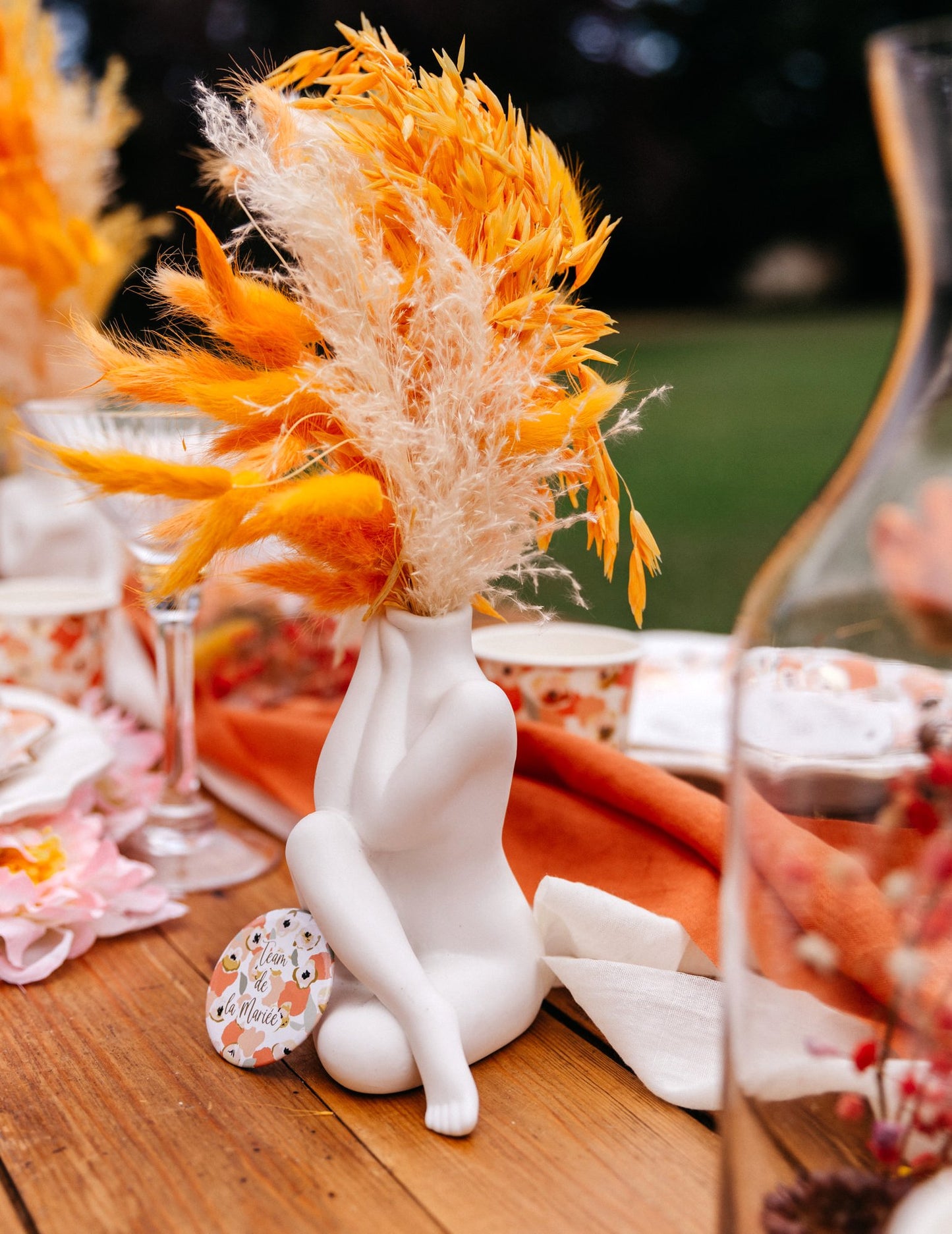 Sušená ovesná kytice s hořčicí 70 cm