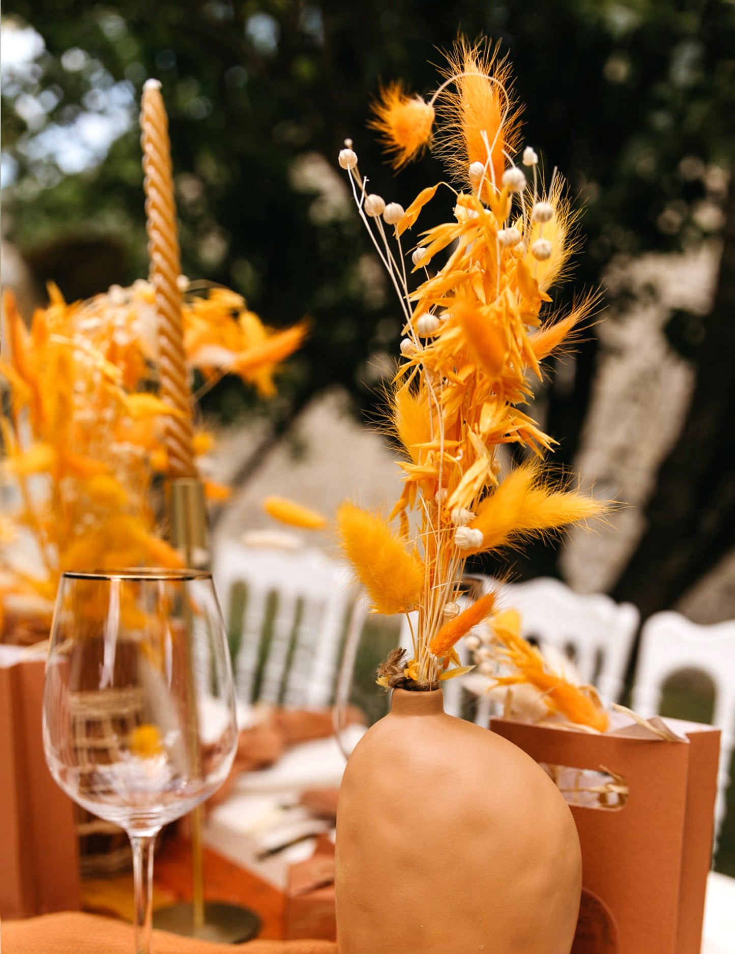 Sušená ovesná kytice s hořčicí 70 cm