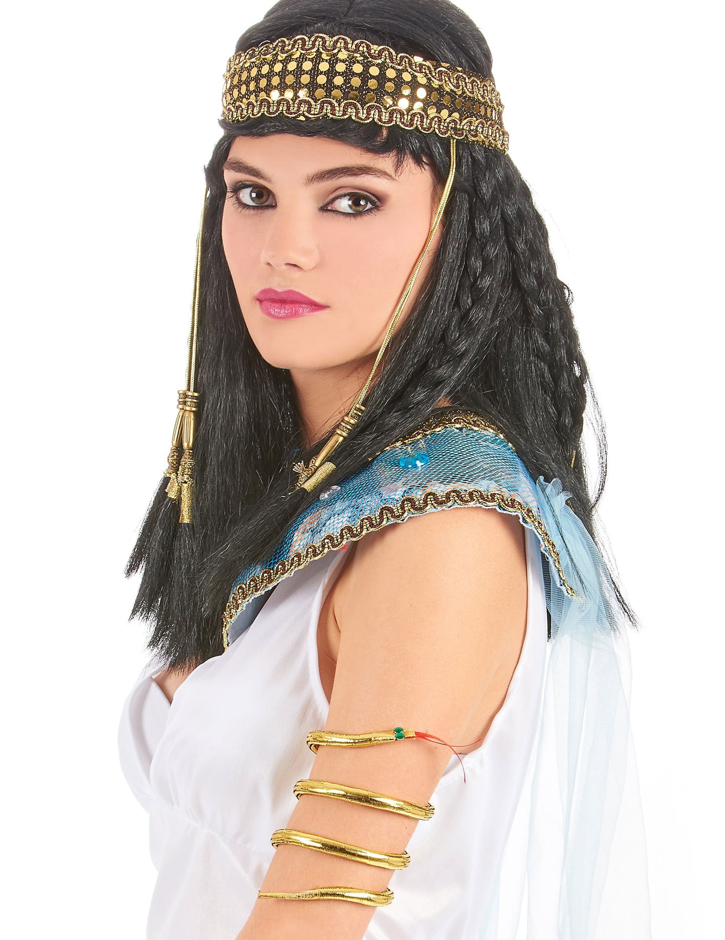 Profilový pohled na zlatý hadí náramek pro dospělé