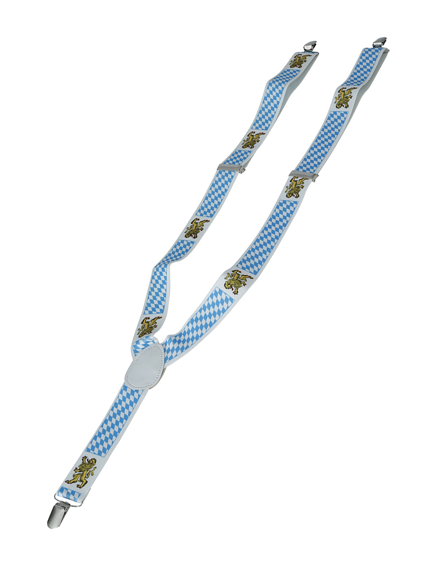 Bretelles bavaroises à carreaux bleus et blancs