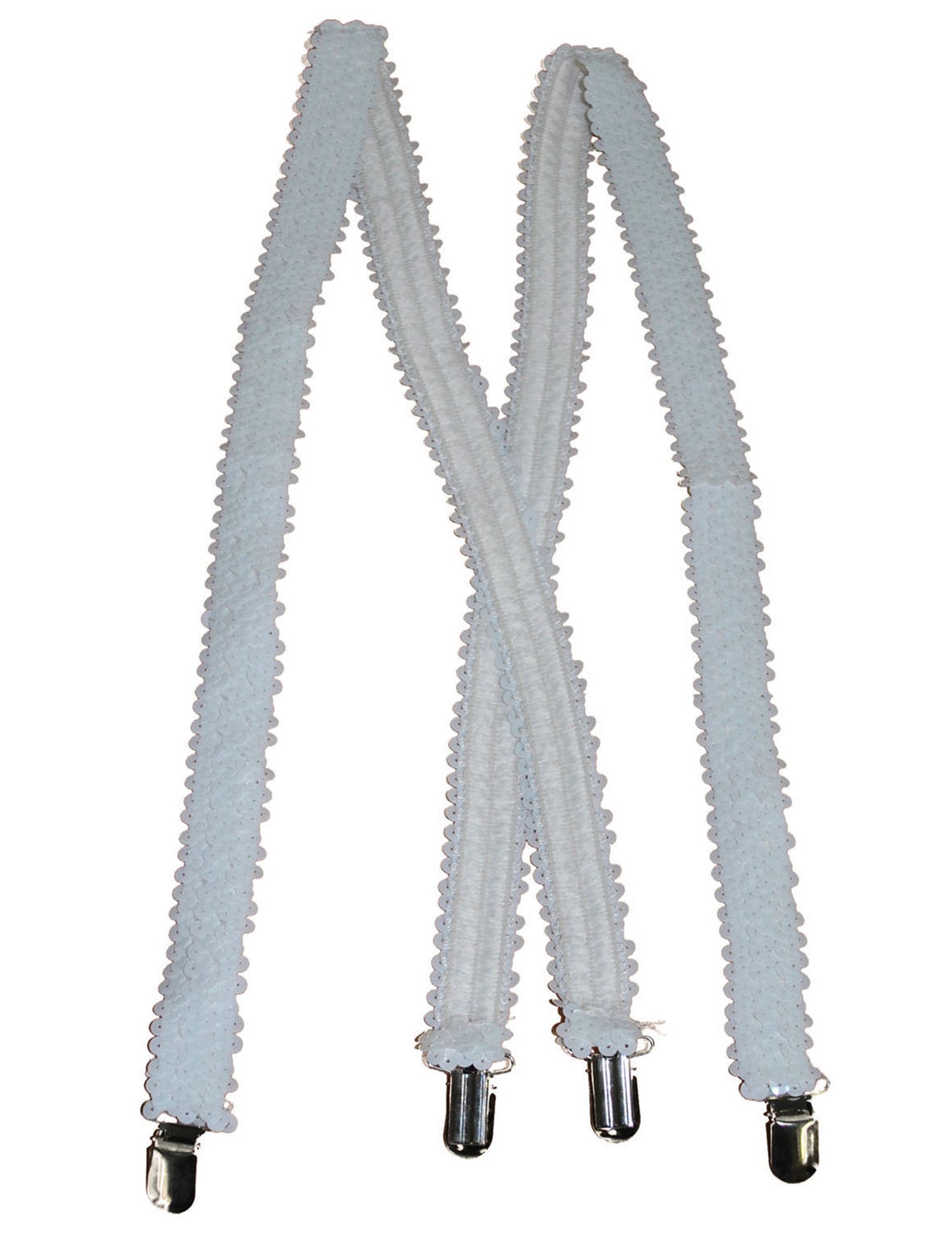 Bílé flitrované šle pro dospělé