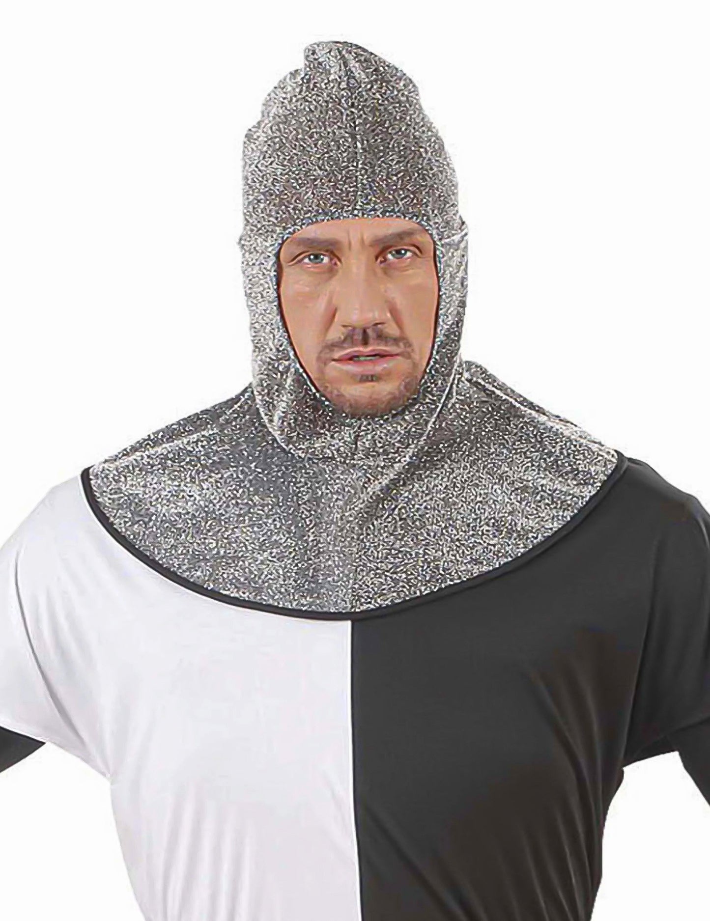 Kapuce pro dospělé s efektem středověké kroužkové zbroje