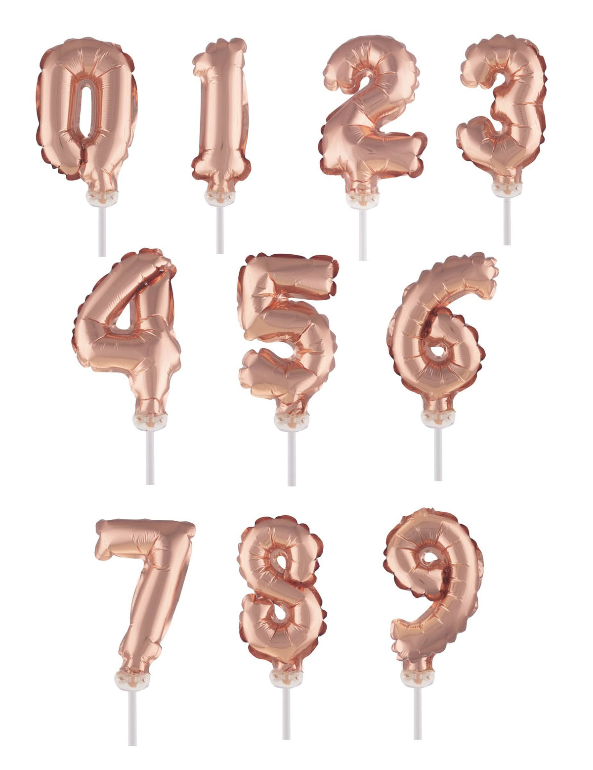Cake topper balón číslice pro narozeniny růžové zlato