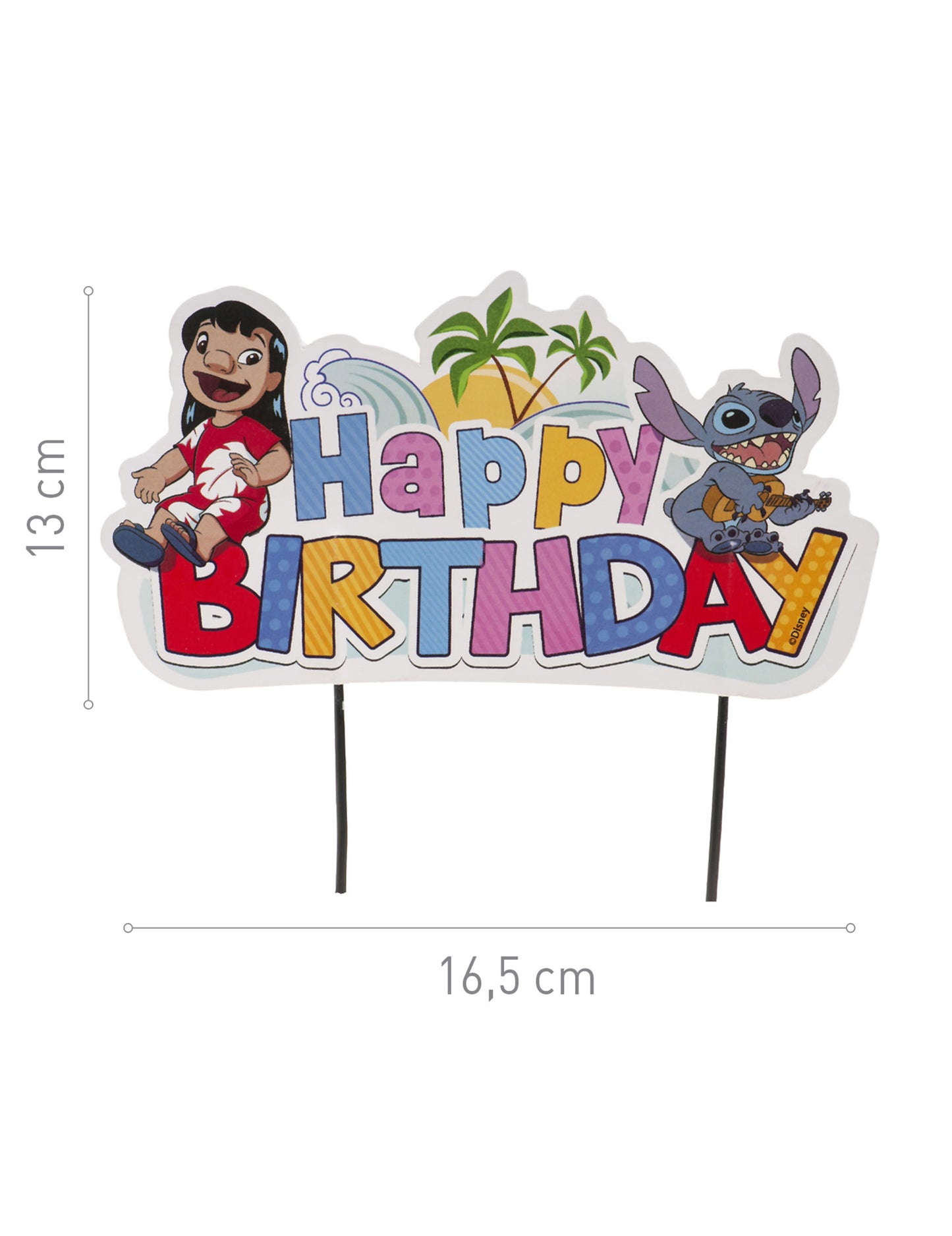 Cake topper Happy Birthday Stitch 17,5 cm