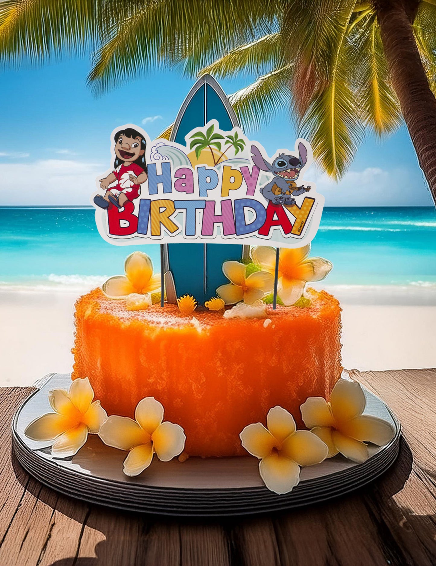 Cake topper Happy Birthday Stitch 17,5 cm