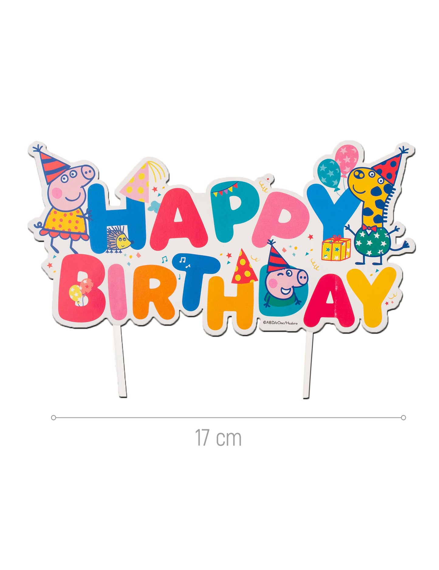 Cake topper Happy Birthday Peppa Pig 17 cm