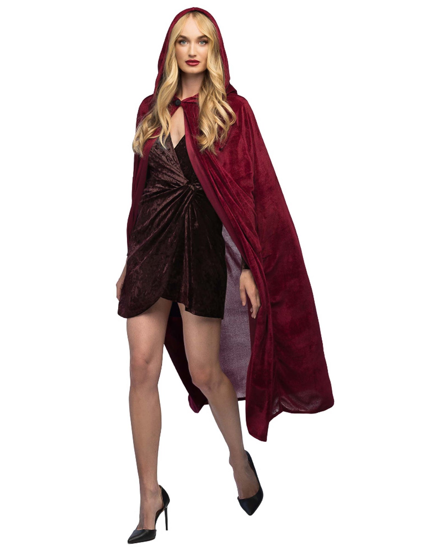Vínově červená pláštěnka s kapucí 170 cm