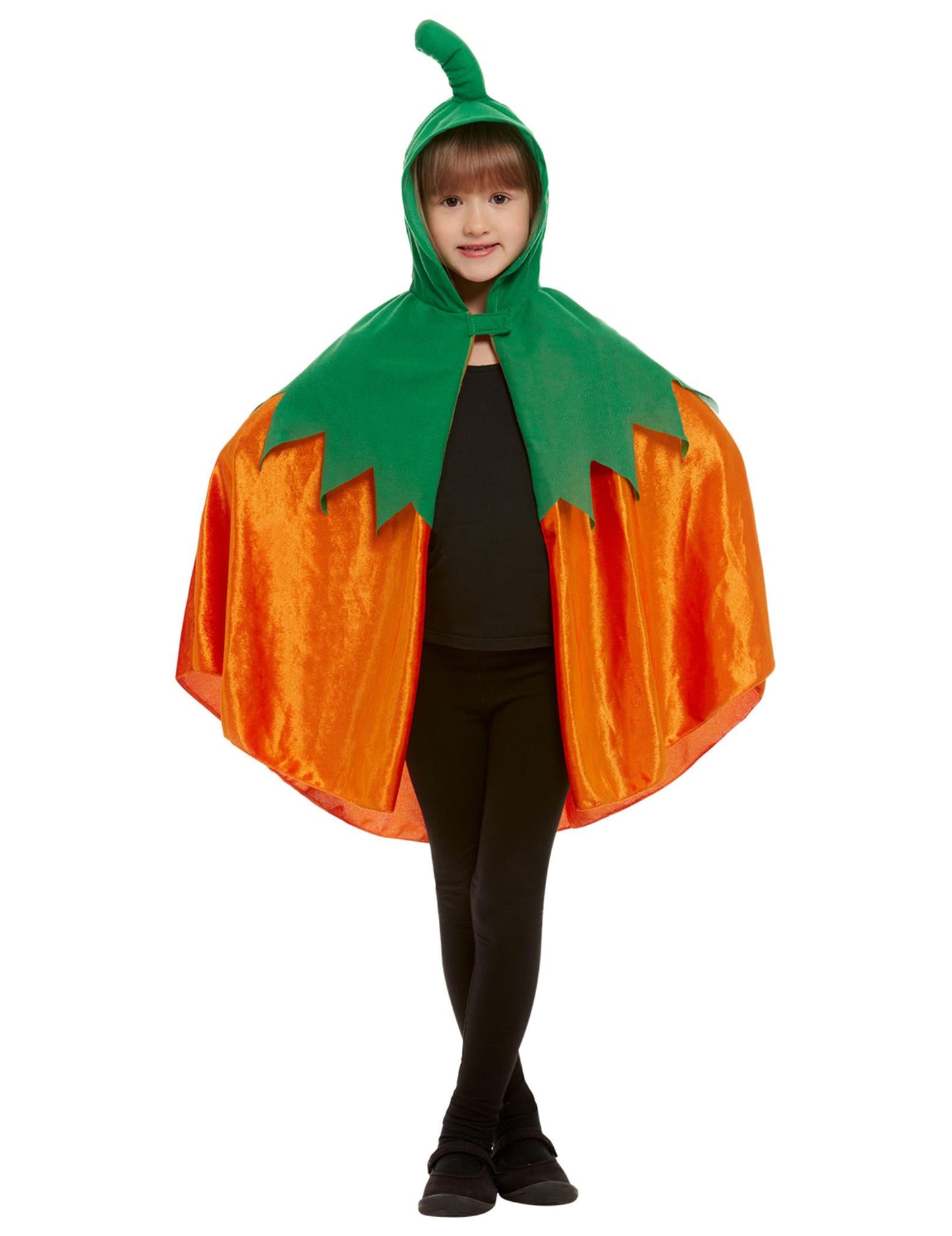 Dětská oranžová sametová dýňová pláštěnka s kapucí