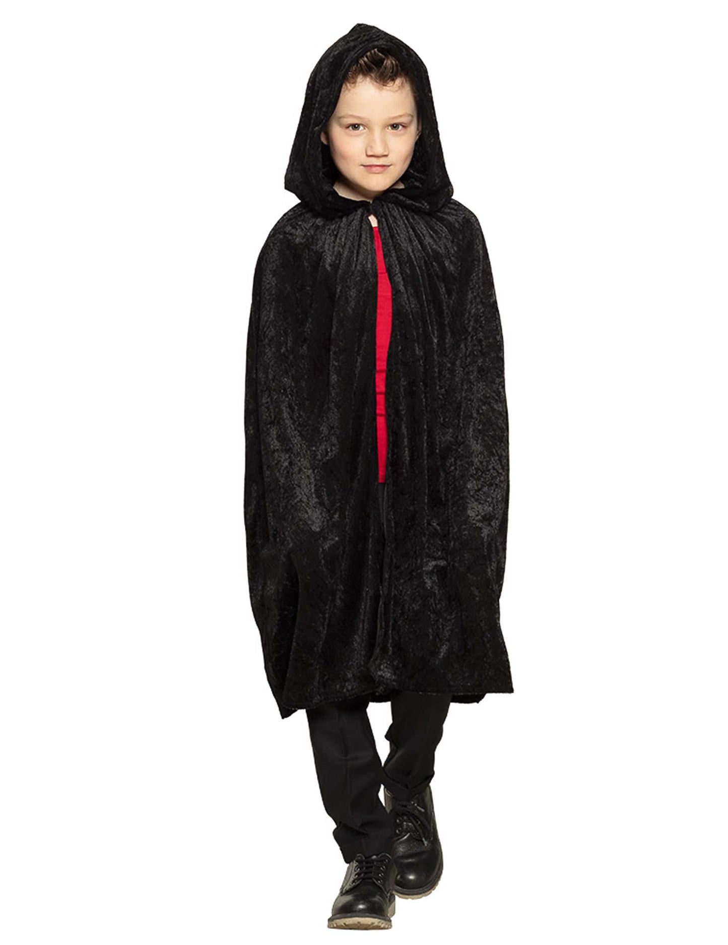 Dětský černý sametový plášť 115 cm