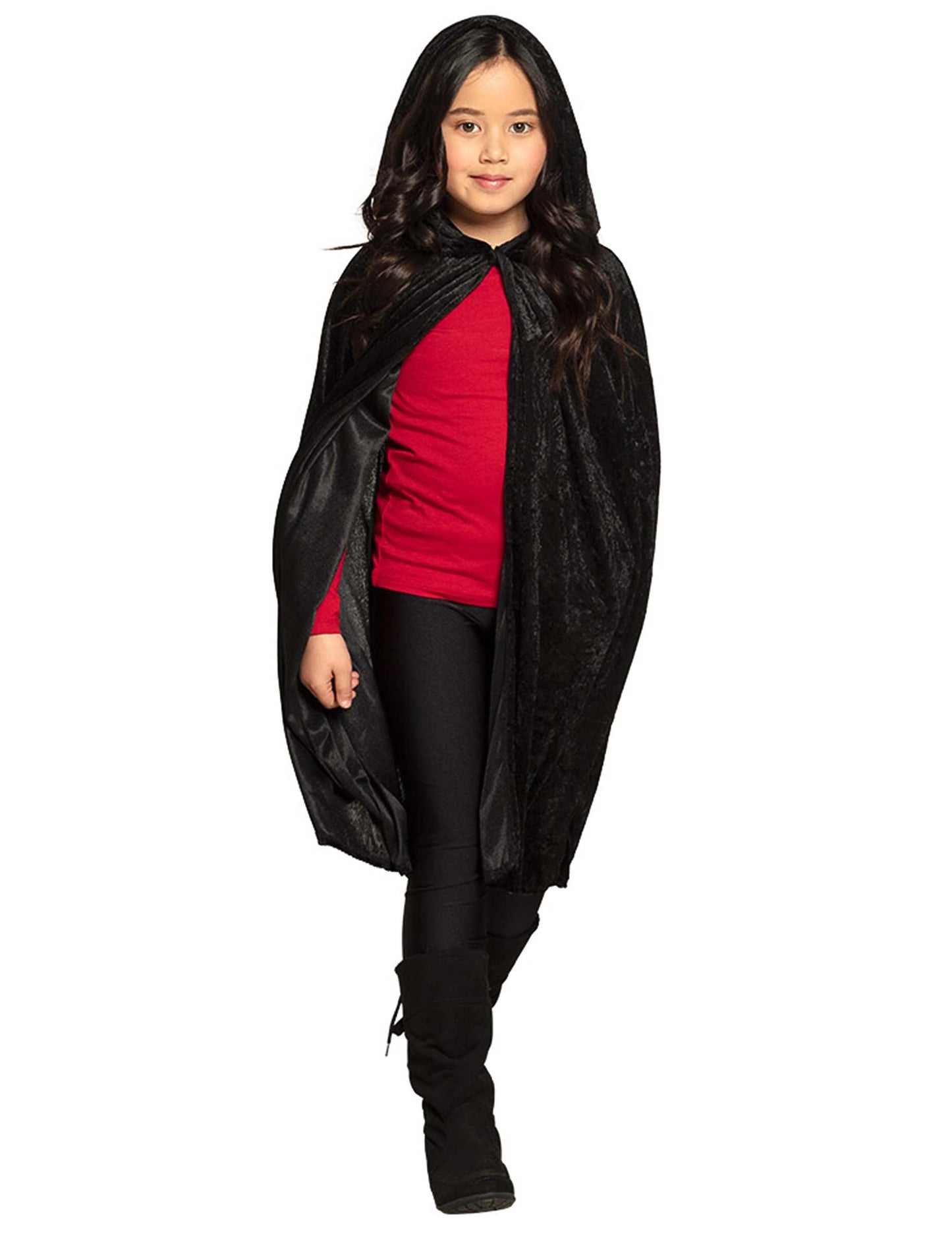 Dětský černý sametový plášť 115 cm