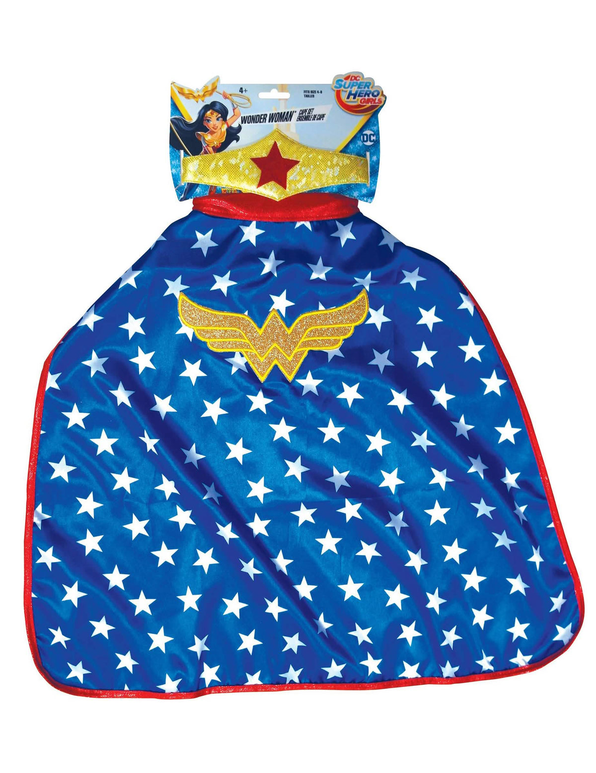 Přehledně zobrazený plášť a diadém Wonder Woman Super Hero Girls