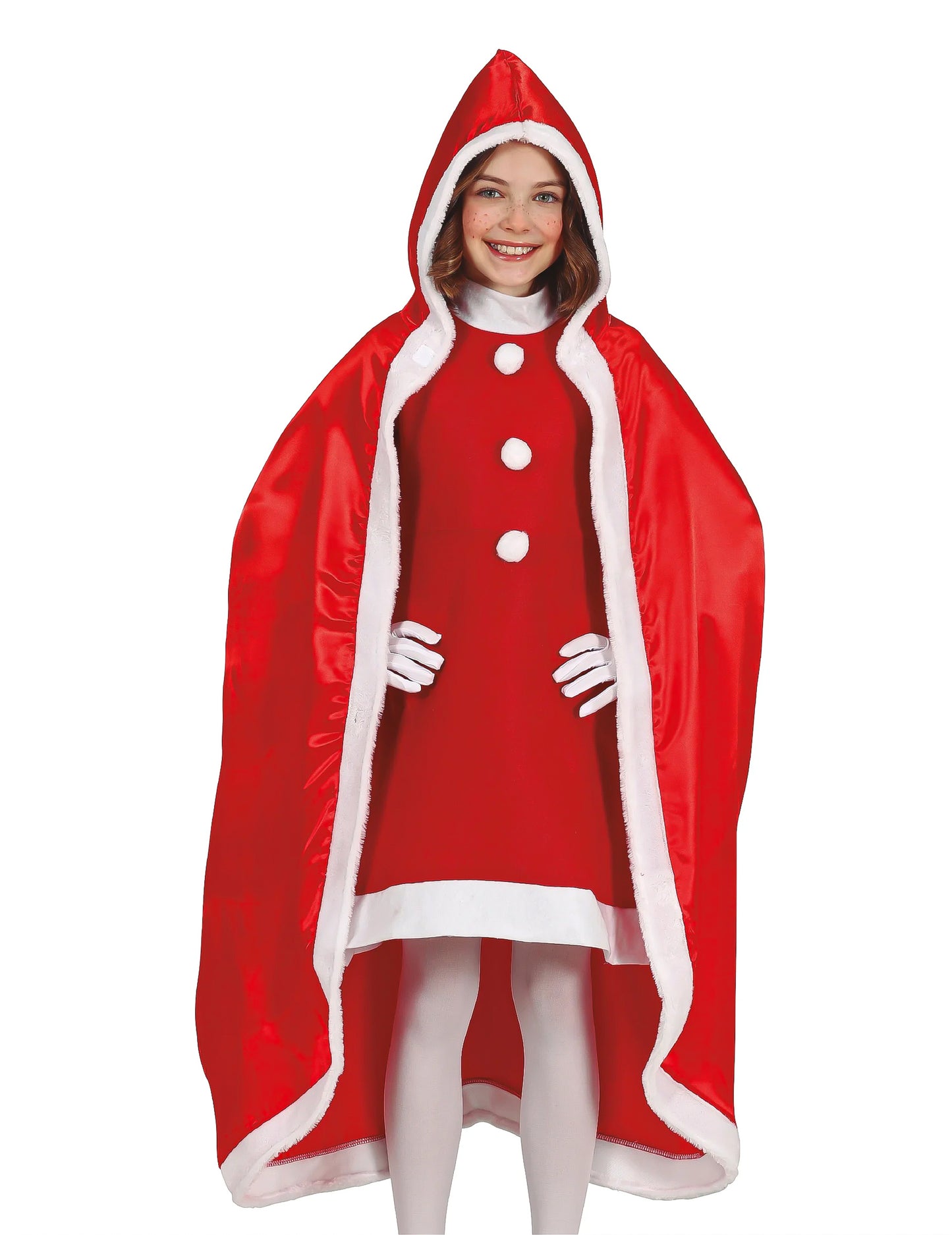 Dlouhý plášť pro dětskou Matku Vánoce