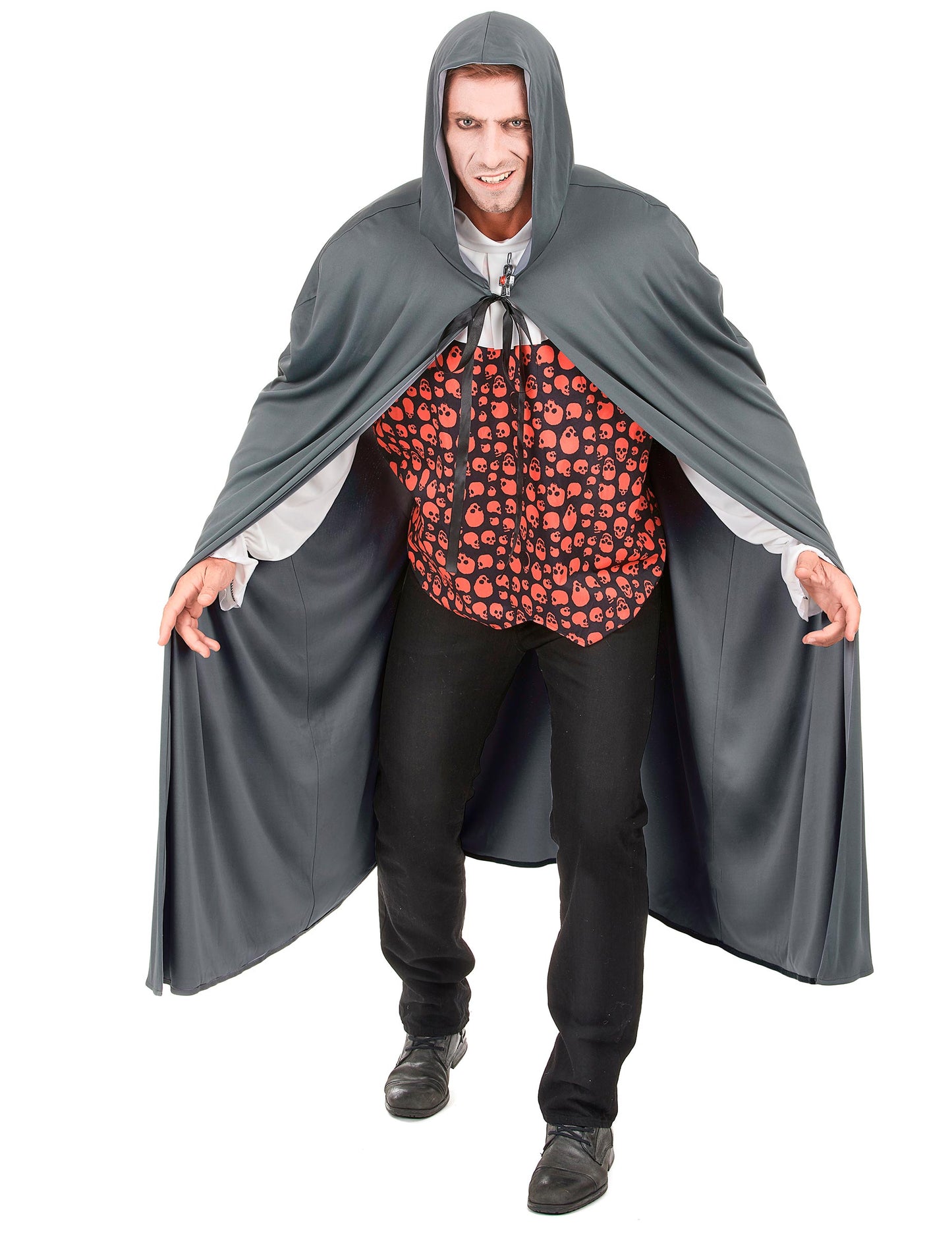 Dlouhý šedý plášť pro dospělé