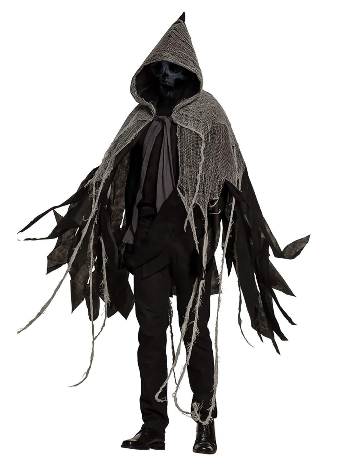 Pohled zepředu na temný plášť halloween
