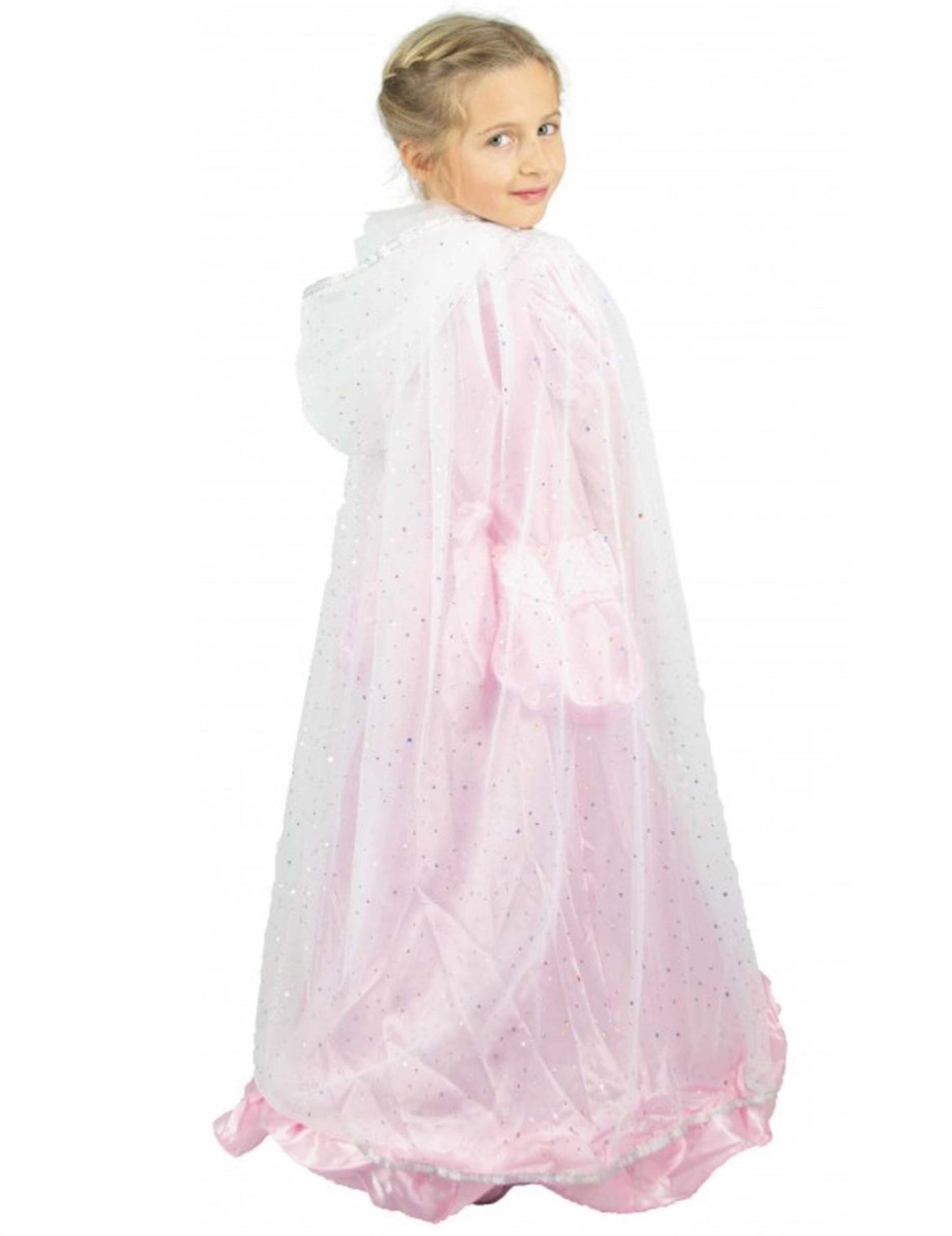 Bílo-stříbrný princeznovský plášť pro děti