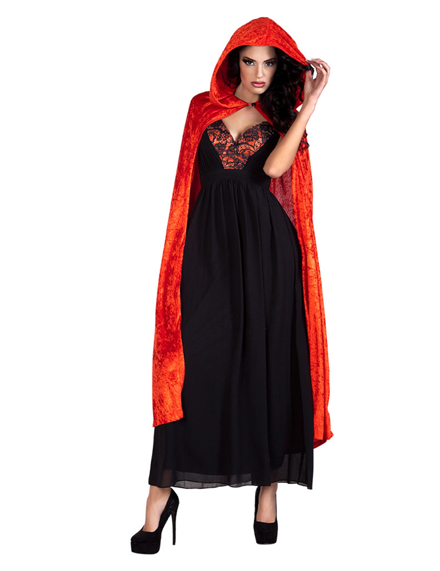 Červený sametový plášť 120 cm Halloweenský fanoušek