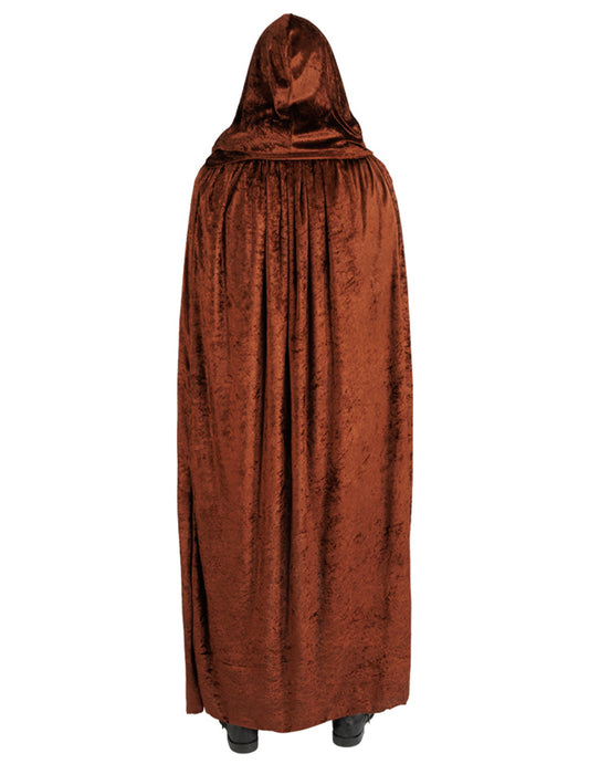 Luxusní velmi dlouhý hnědý sametový plášť 202 cm