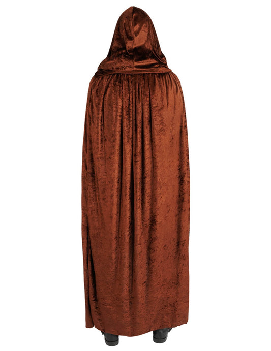 Luxusní velmi dlouhý hnědý sametový plášť 202 cm
