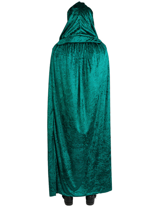Velmi dlouhý luxusní zelený sametový plášť 202 cm