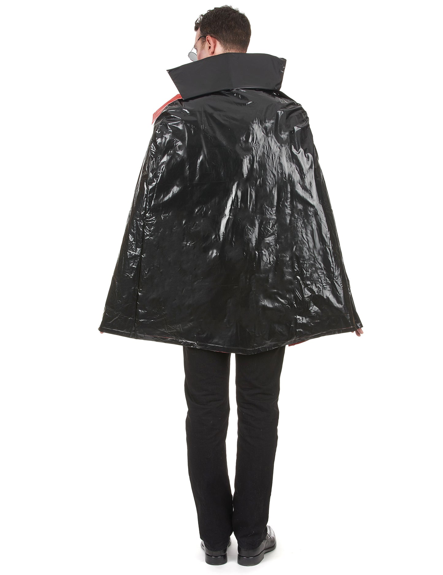 Dospělý černý upíří plášť s integrovaným límcem