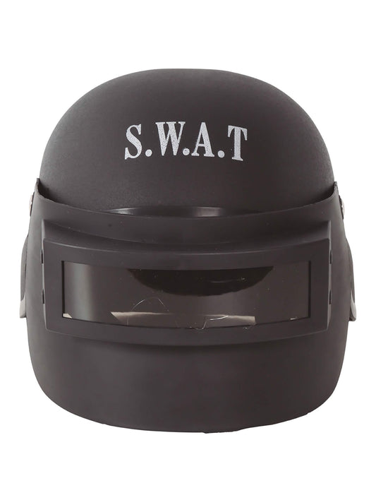 Détail du marquage S.W.A.T du casque anti émeutes SWAT