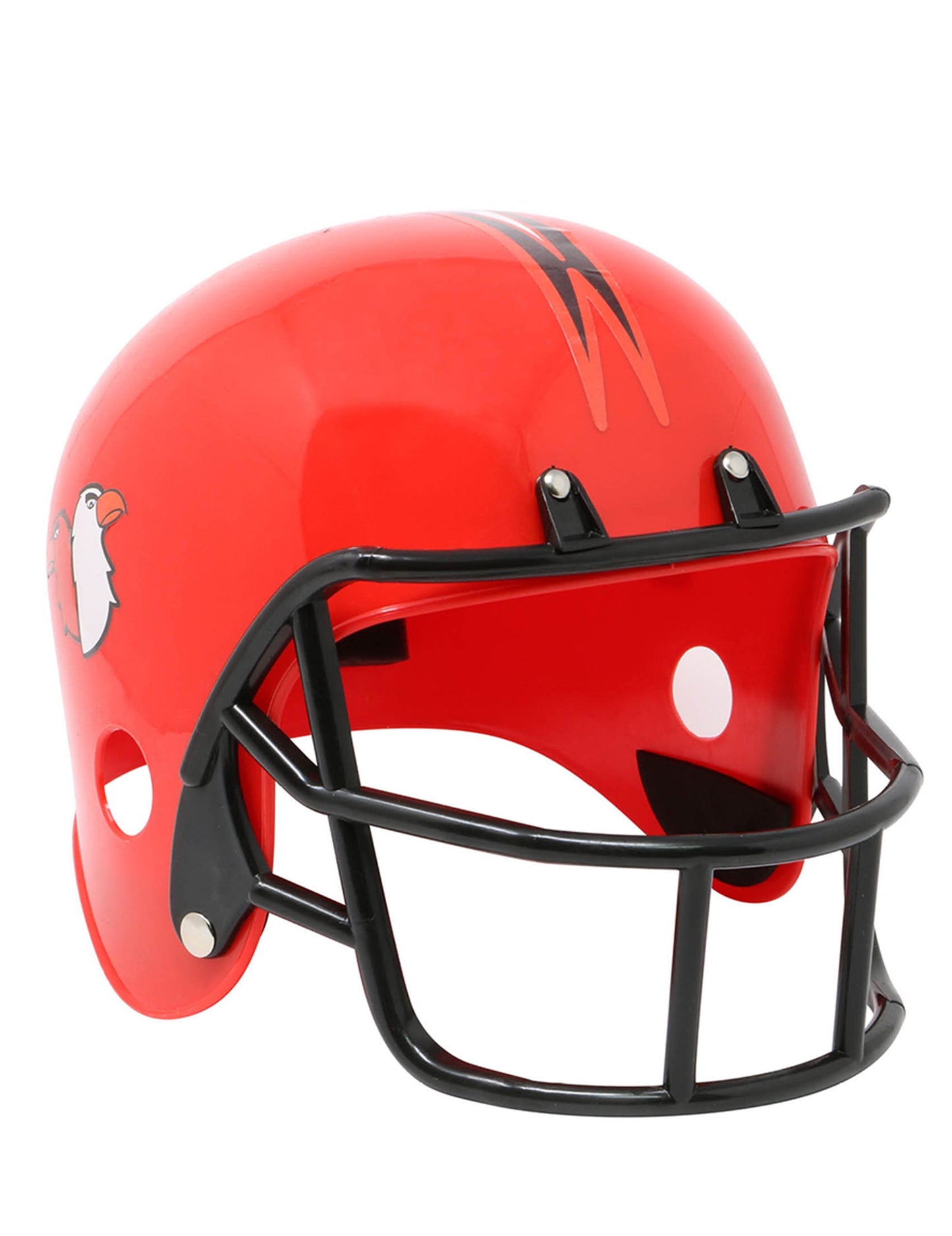 Dospělý fotbalista červená helma