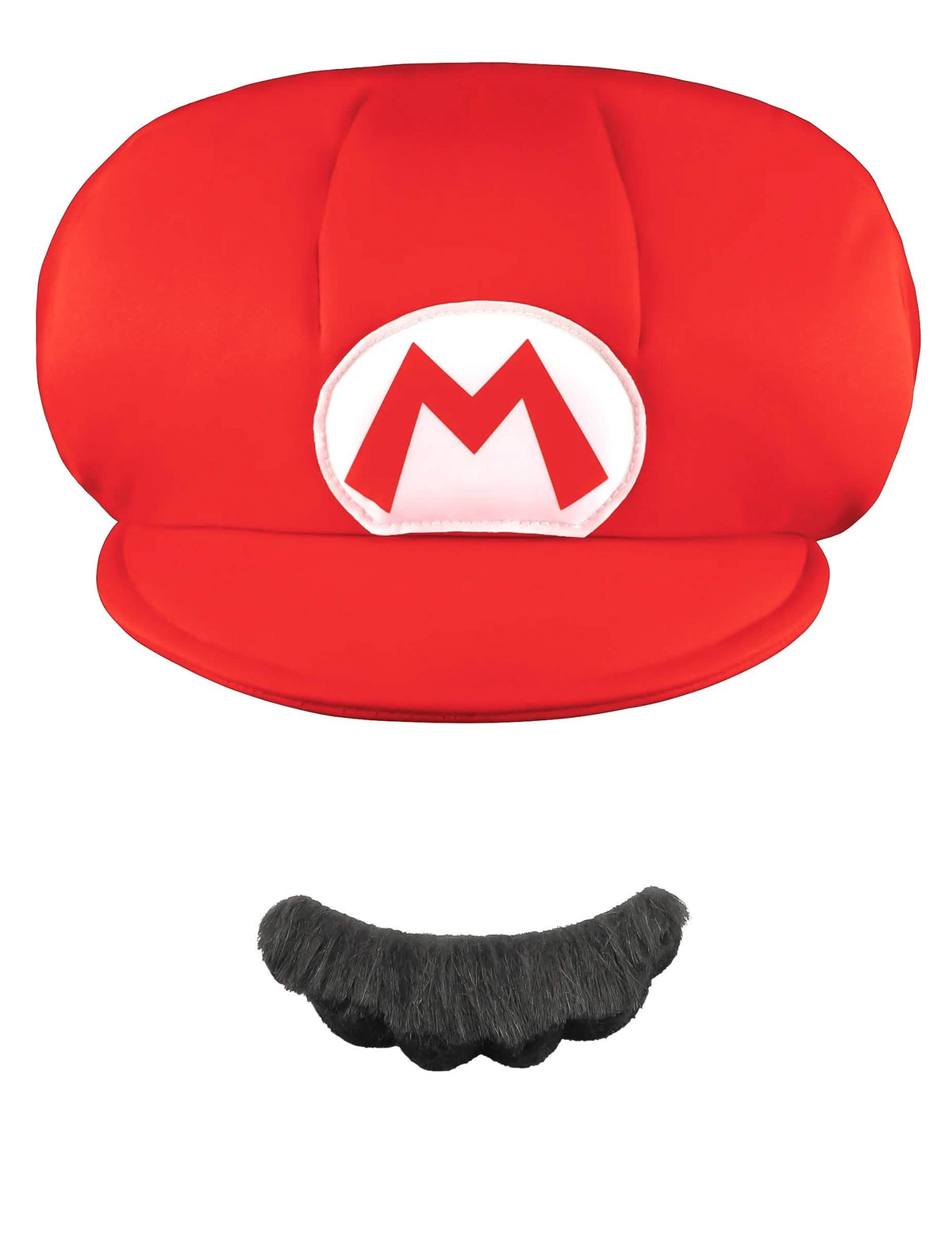 Pohled zepředu na kšiltovku a vousy Mario pro dítě
