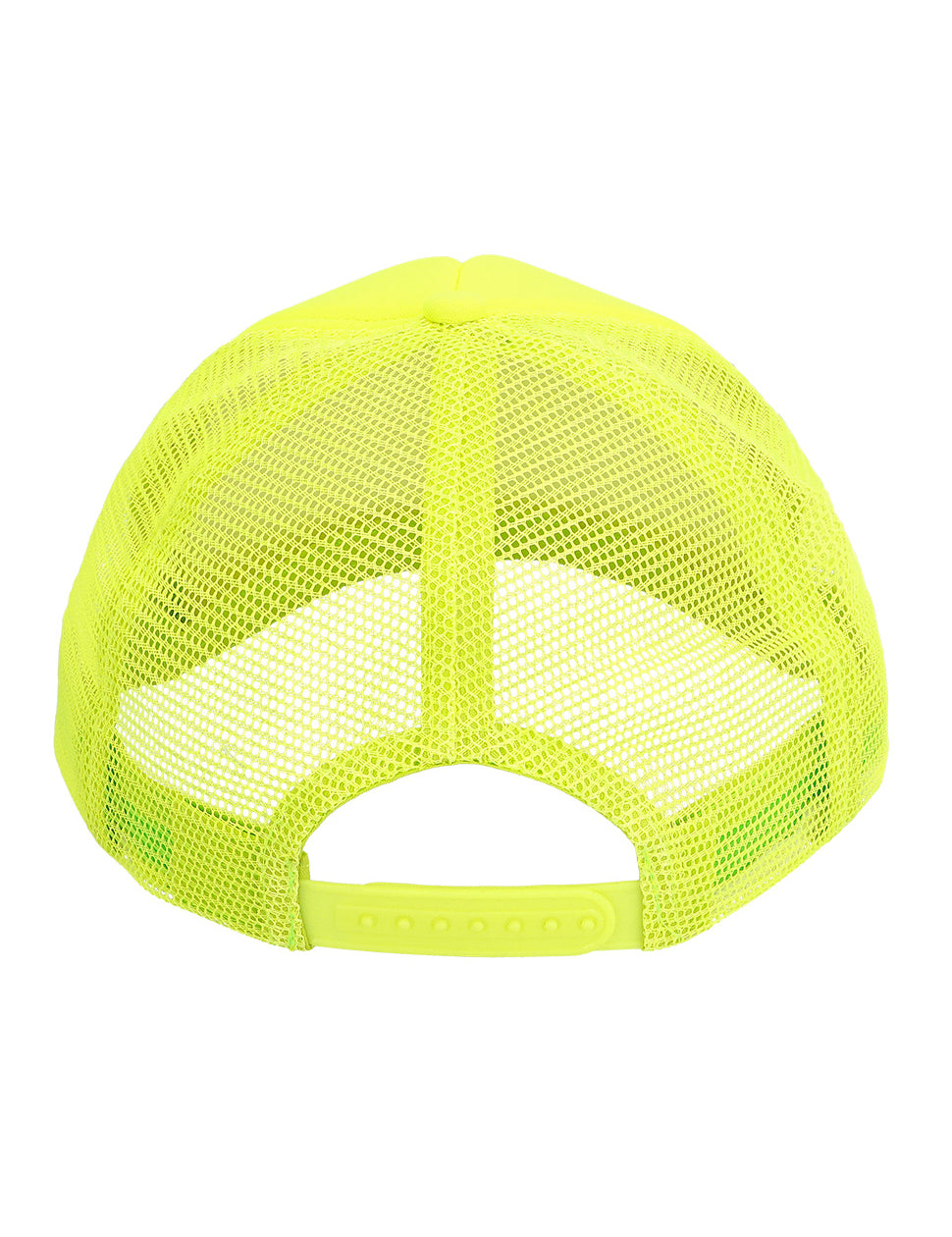 Vue de dos de la casquette jaune fluo