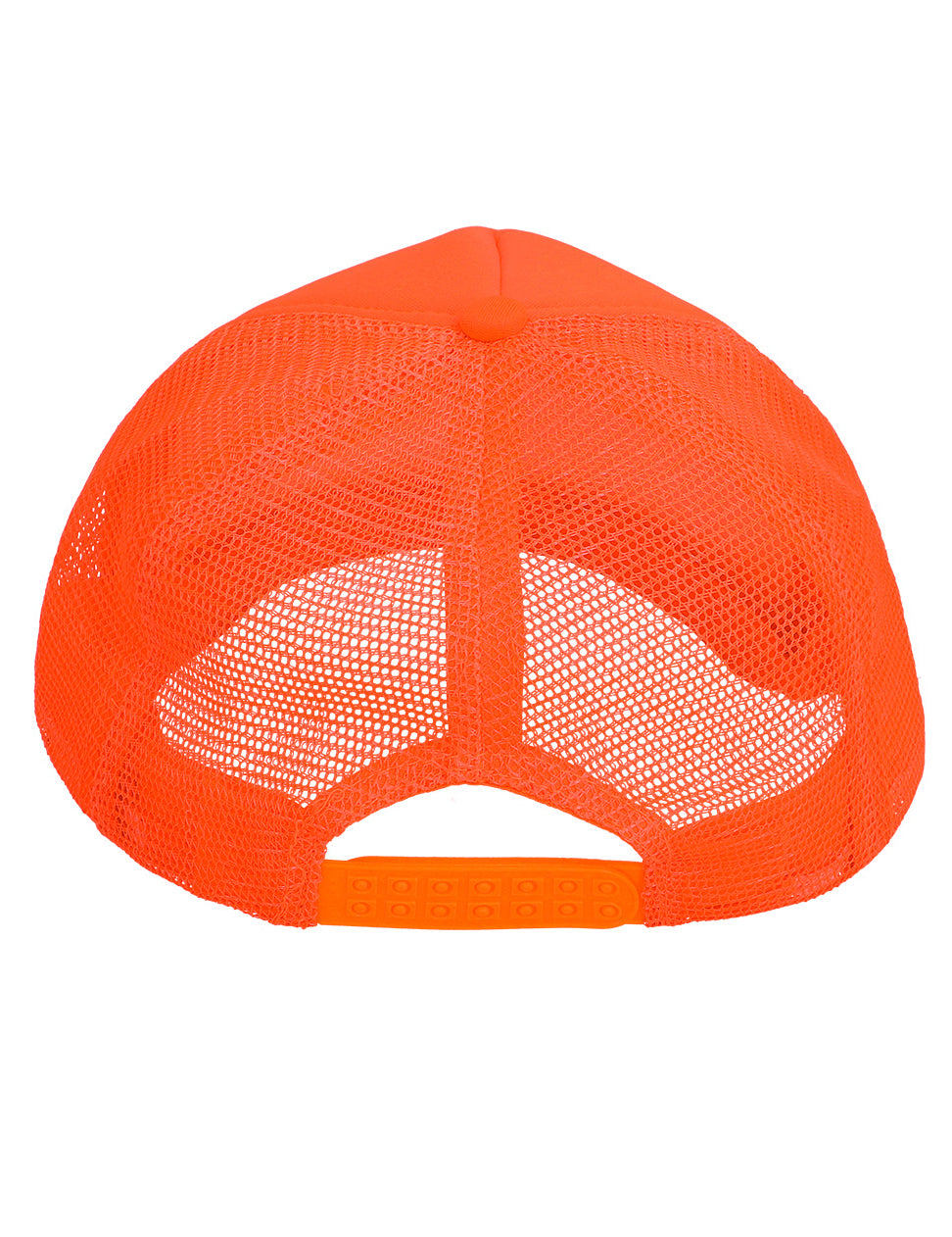Vue de dos de la casquette orange fluo pour adulte