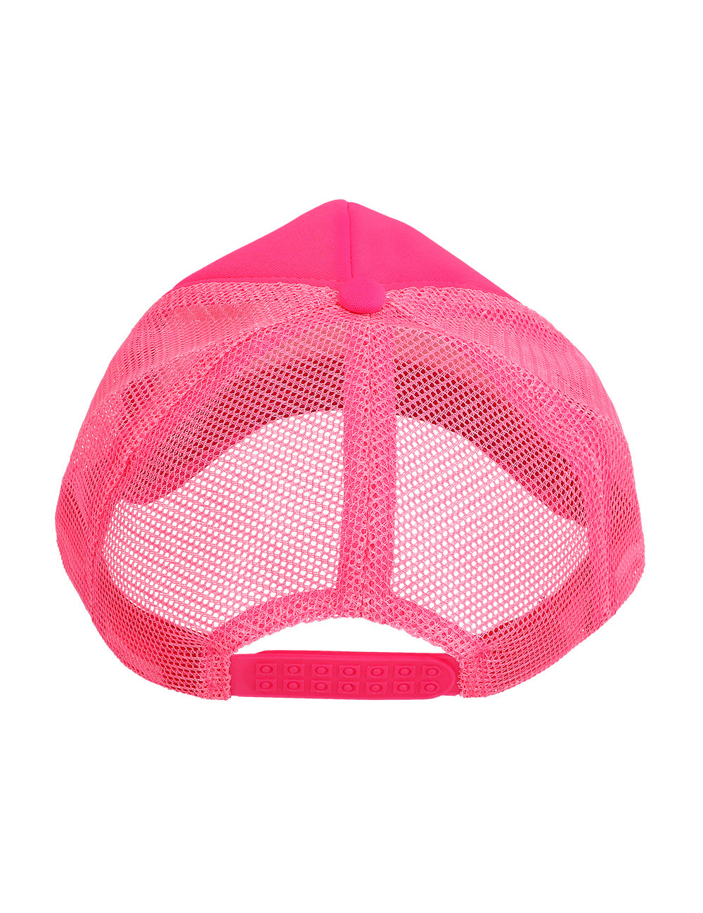 Vue de dos de la casquette rose fluo pour adulte