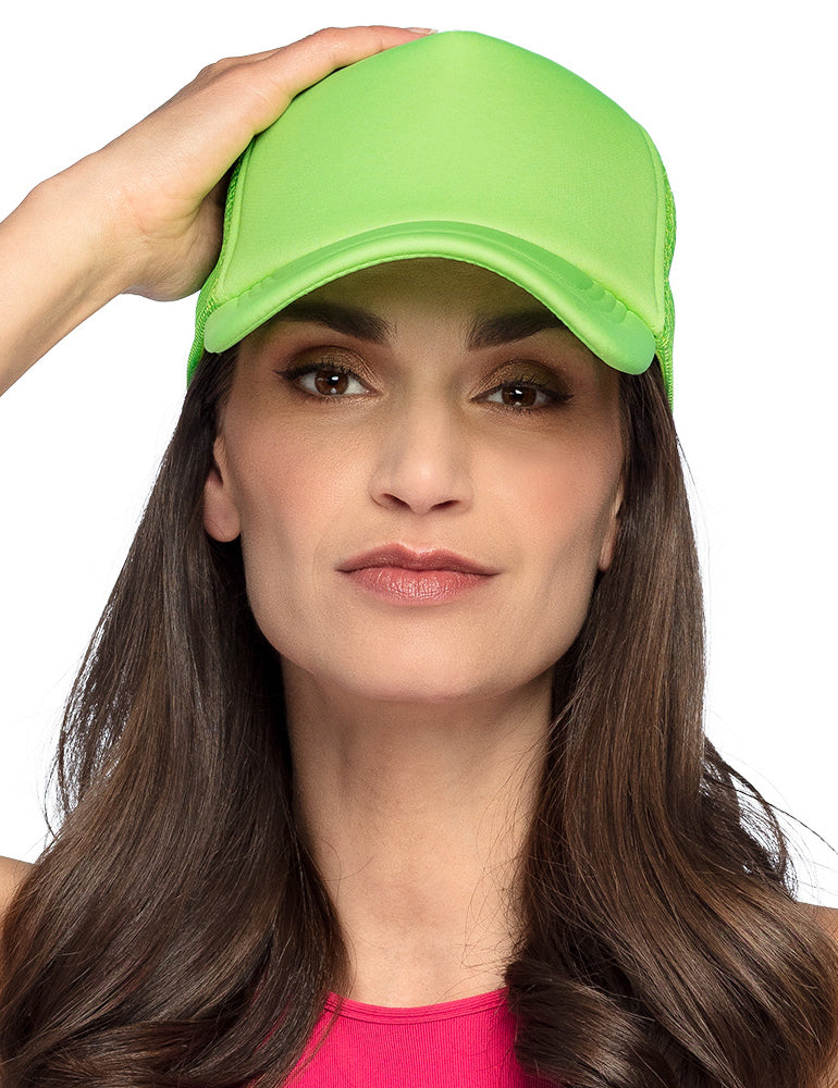 Fluorescenční zelená čepice pro dospělé