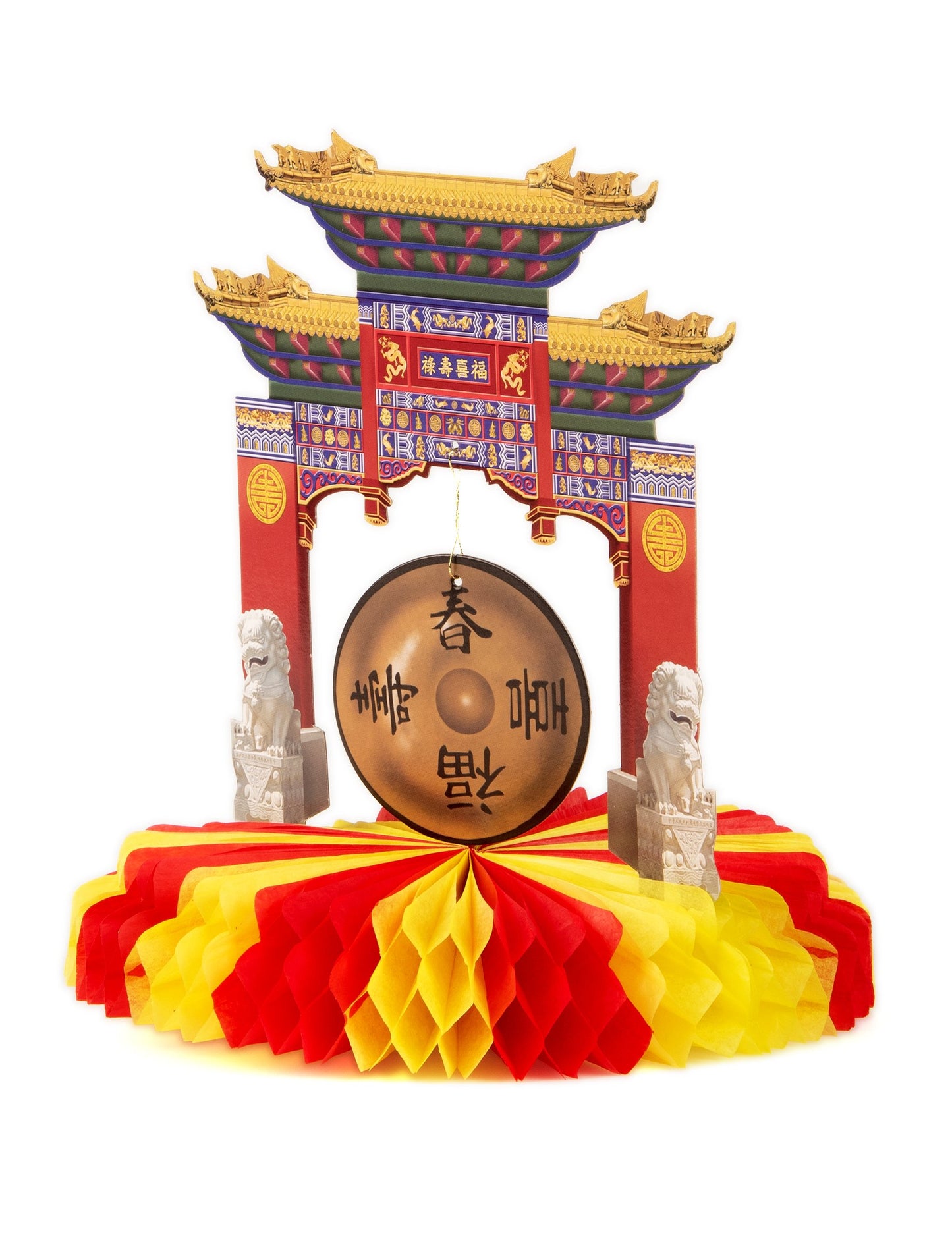 Pohled zepředu na čínské monumentální středové uspořádání