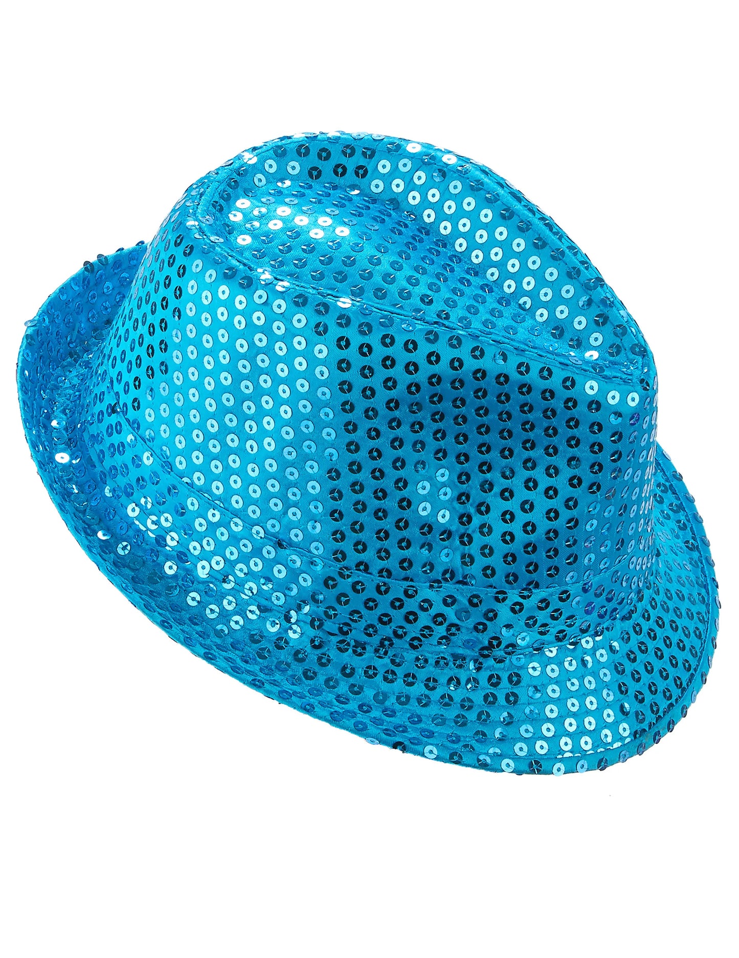 Světle modrá flitrovaná čepice Borsalino pro dospělé