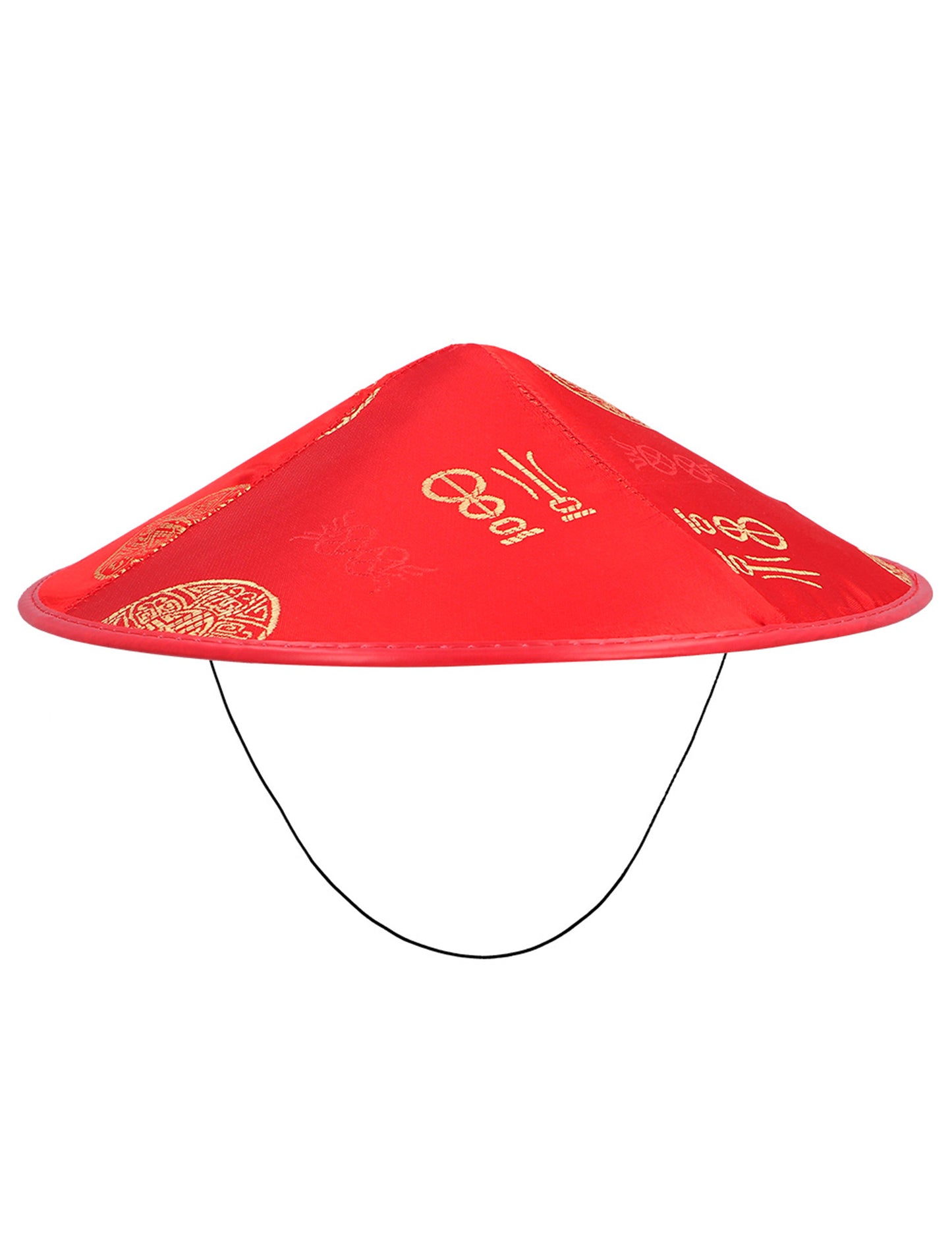 Červený čínský klobouk pro dospělé