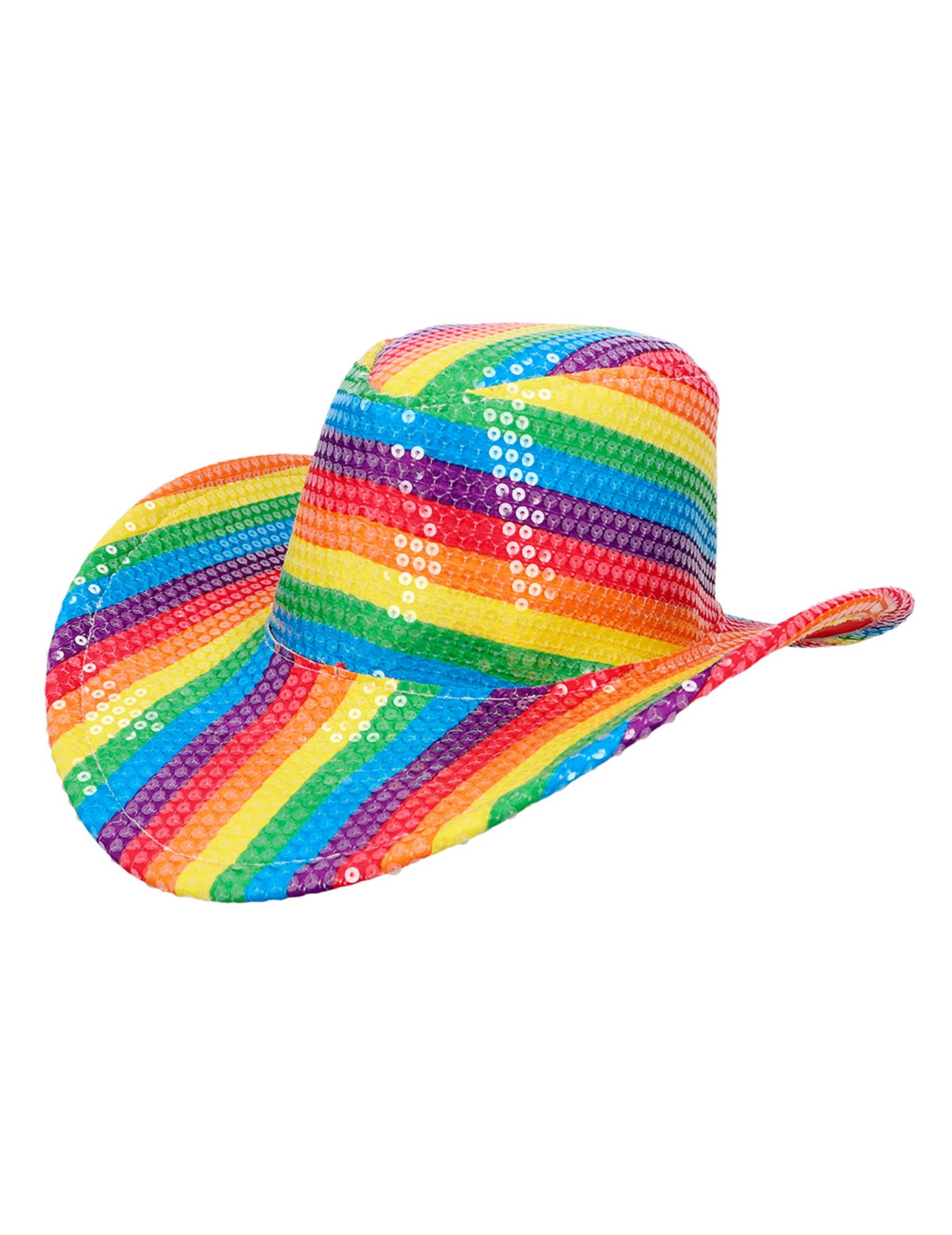 Chapeau cowboy à paillettes arc en ciel adulte