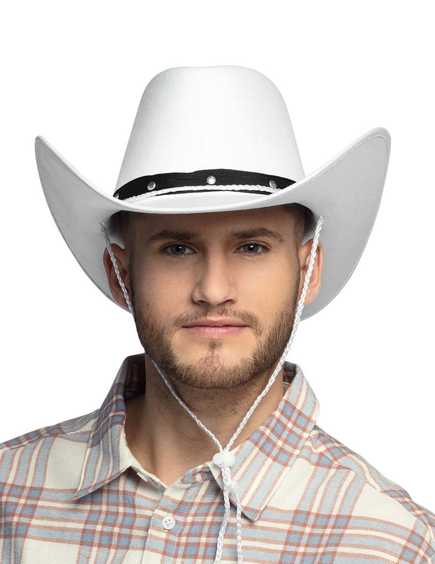 Kovbojský klobouk pro dospělé v bílém a černém provedení