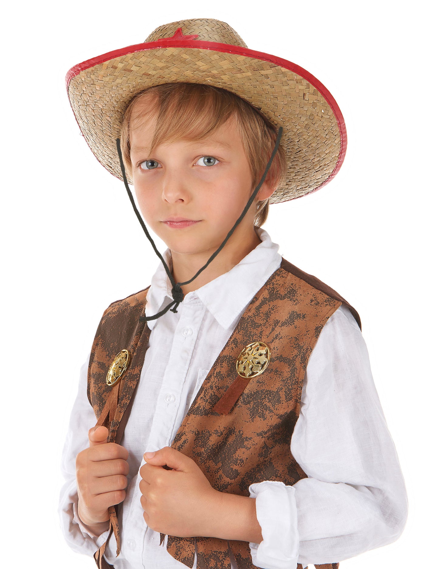 Kovbojský klobouk na západ v dětské slámě