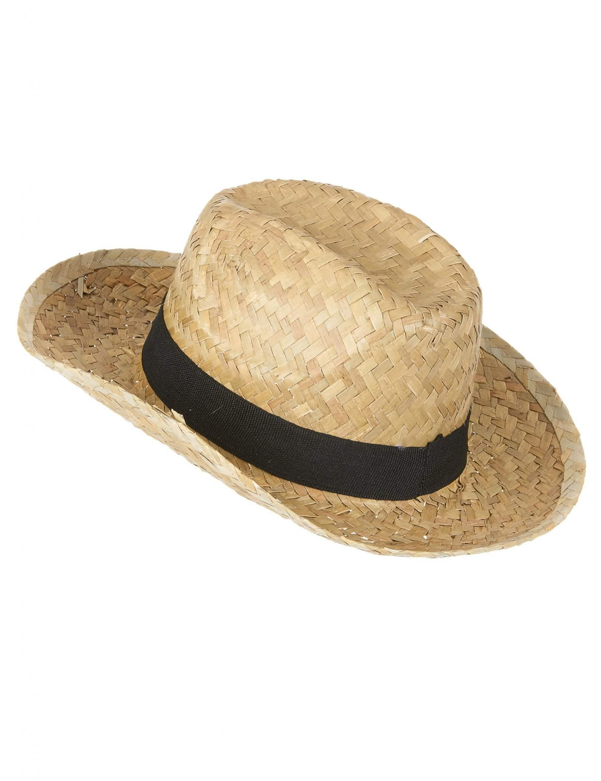 Boční pohled na slaměný kovbojský klobouk