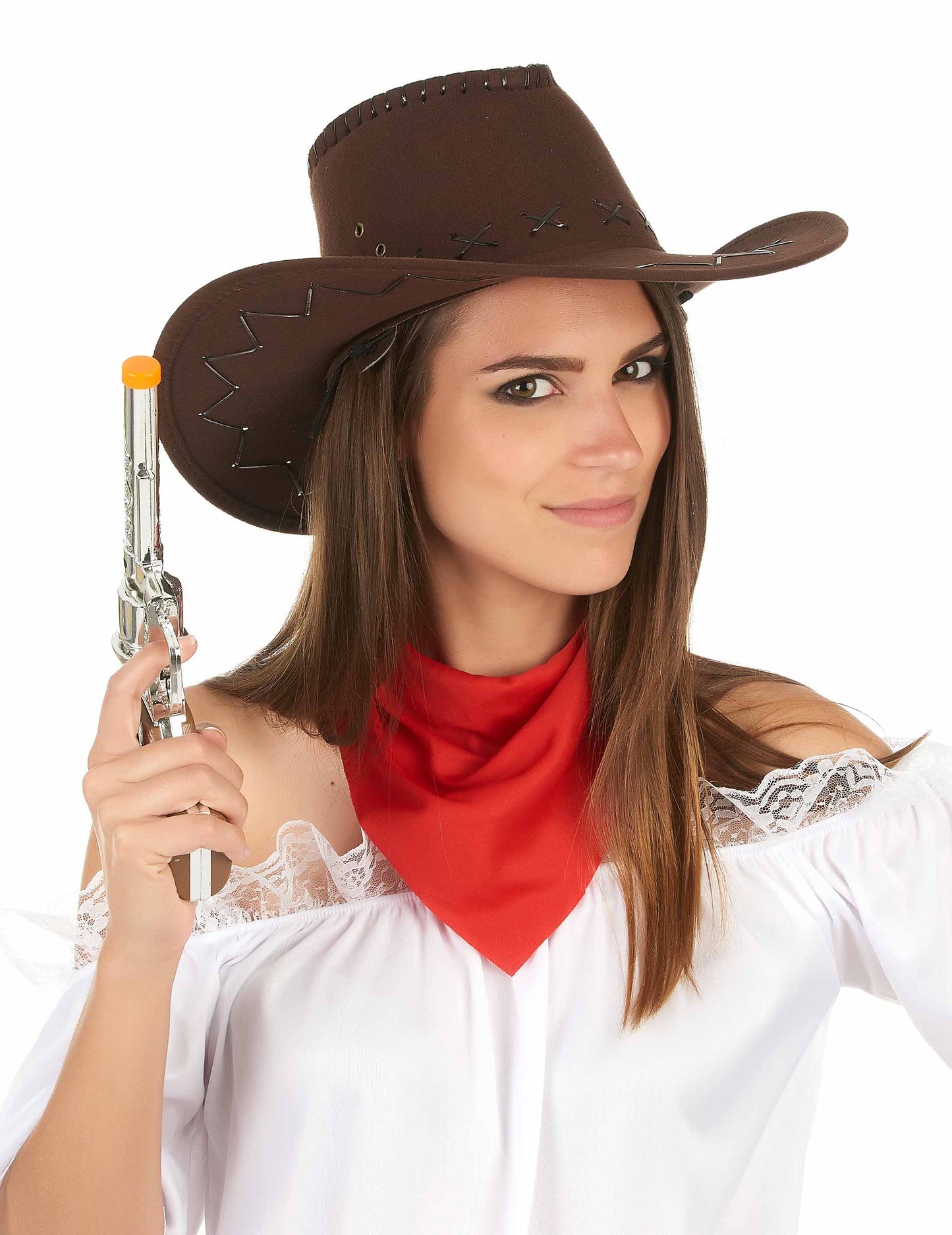 Kovbojský klobouk pro dospělé v hnědém semišovém provedení