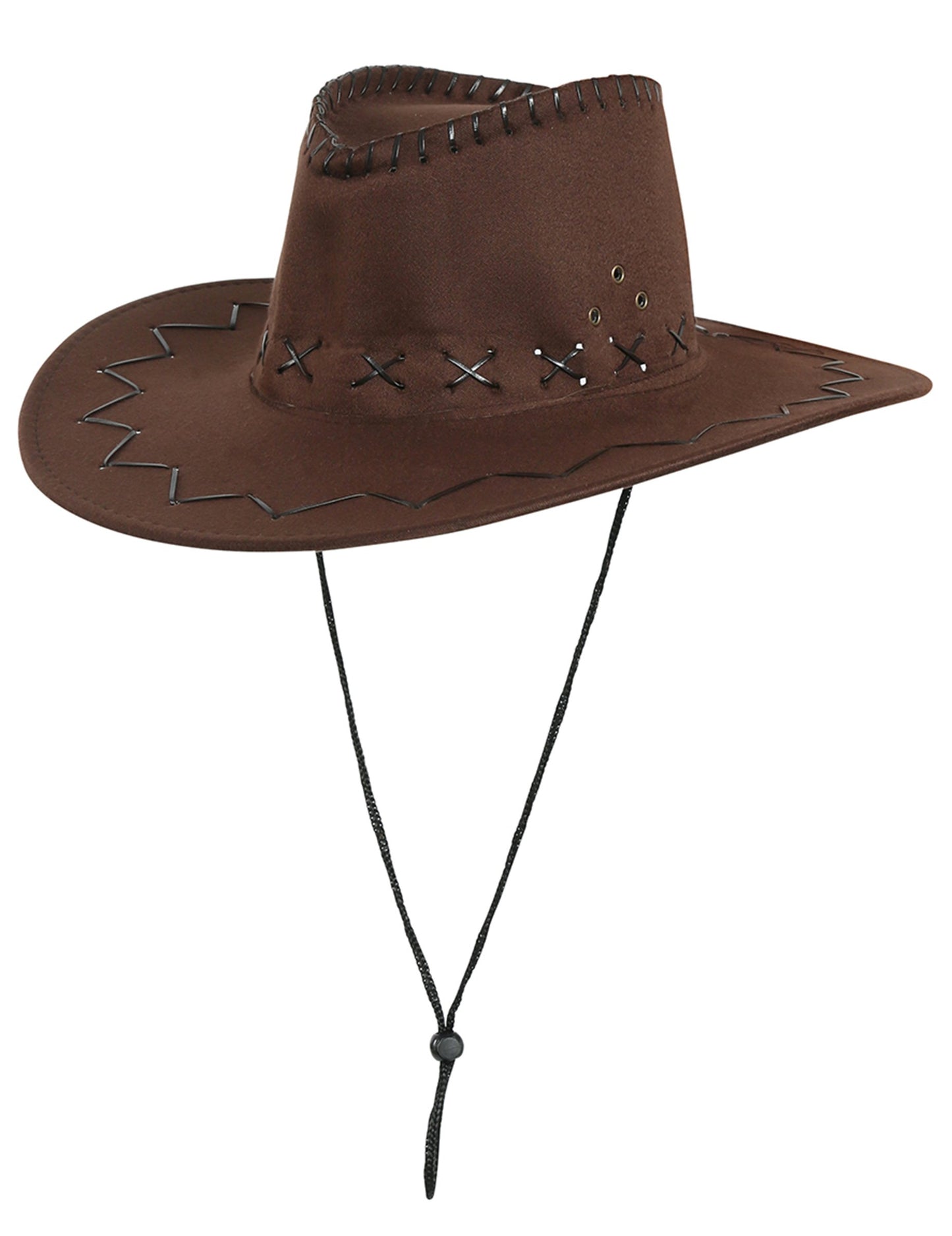 Kovbojský klobouk pro dospělé v hnědém semišovém provedení